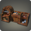 Cuisine de briques rouges