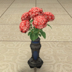 Bouquet d'hortensias rouges