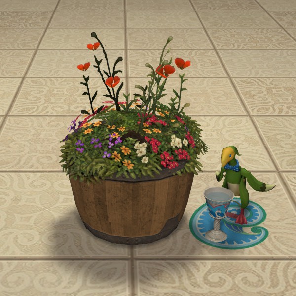 Jardinière bas-tonneau en chêne
