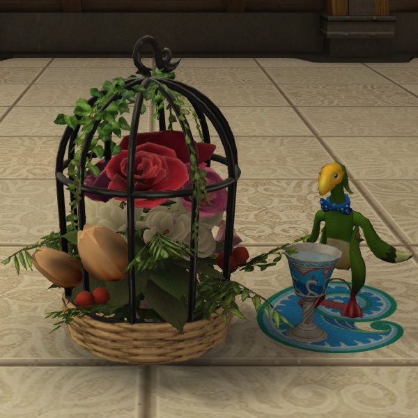 Cage ornée de fleurs