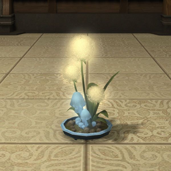 Lampe champignon à chapeau bleu