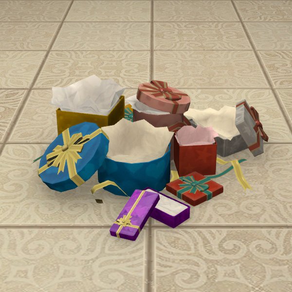 Paquets cadeau ouverts