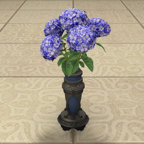Bouquet d'hortensias bleus